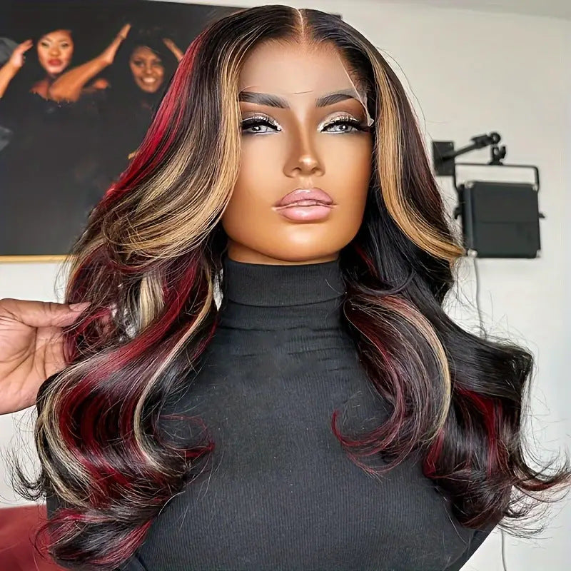 Highlight Ombre Lace Front Wavy Lace Glueless Wig