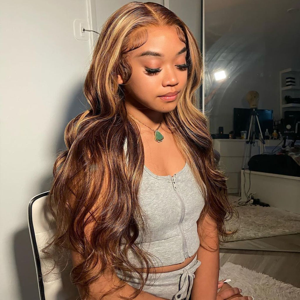 4x4 Lace Closure Wig Human Hair P427 Body Wave Density
